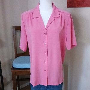 NWT-Women's Pink Button-Up Blouse